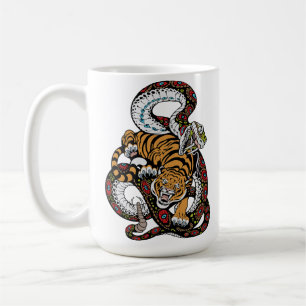 Caneca De Café Batalha Épica: Arte do Tigre vs. Cobra