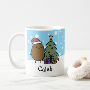 Caneca De Café Batata de Natal Fofa Personalizada Com o Seu Nome