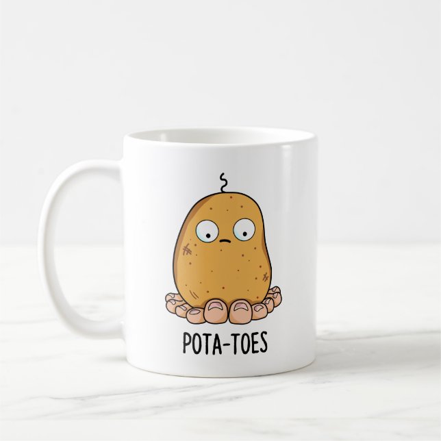 Caneca De Café Batata Engraçada Com Pó De Dedos (Esquerda)