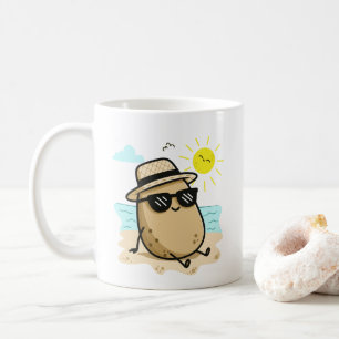 Caneca De Café Batata Na Praia Vibes de Verão