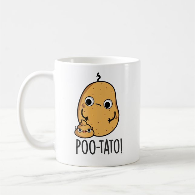 Caneca De Café Batata Piada de Legume Engraçado Cocô  (Esquerda)