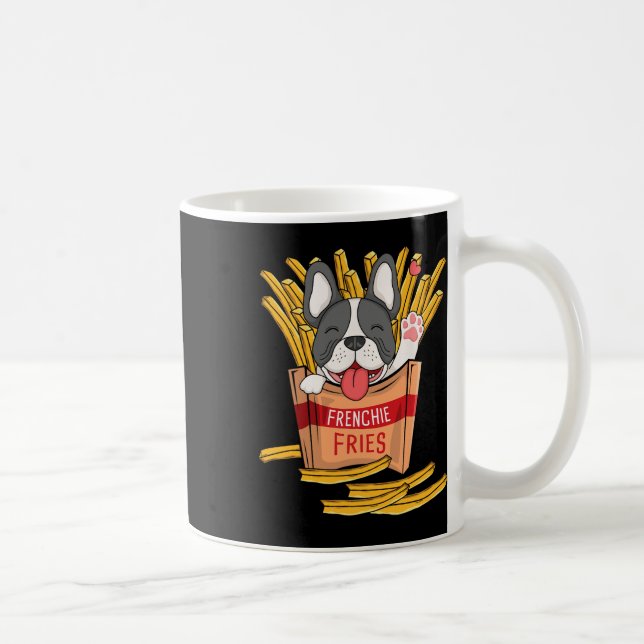 Caneca De Café Batatas Fritas - Bulldog Francês Comida Rápida Ama (Direita)