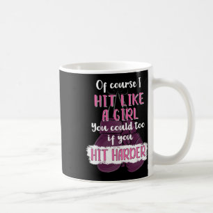 Caneca De Café Bate Como Uma Garota Diversão De Camisa Enrolando