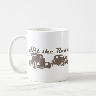 Caneca De Café Bater a Estrada - Hot Rods marrom plano