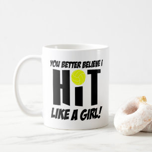 Caneca De Café bater como uma garota volei