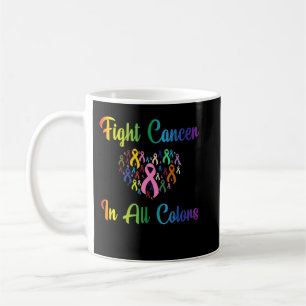 Caneca De Café Bater no Cancer, Lutar contra as cores do Cancer,