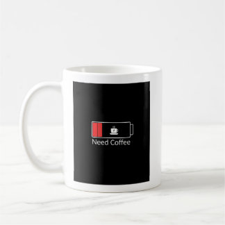 Caneca De Café Bateria Baixa Precisa De Mug De Café - Cota Engraç