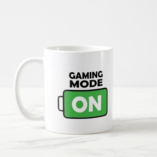 Caneca De Café Bateria de cheio - Gamer Mode ON Coffee Cup (Esquerda)