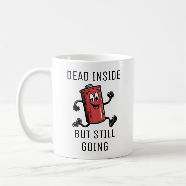 Caneca De Café Bateria Engraçada em Funcionamento (Esquerda)