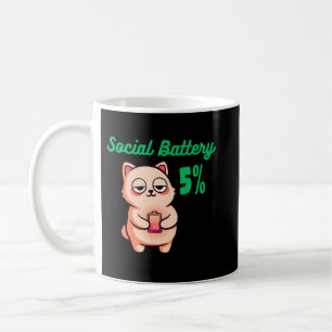 Caneca de Café Bateria Social 5% para Manhãs Silen