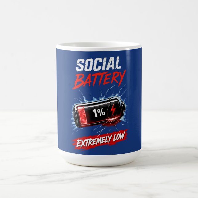 Caneca De Café Bateria Social Extremamente Baixa – Introvertido E (Centro)