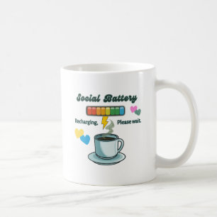 Caneca De Café Bateria Social Quirky