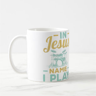 Caneca De Café Baterista E Jesus Cristão