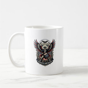 Caneca De Café Baterista Patriótico De Música De Liberdade Rock M