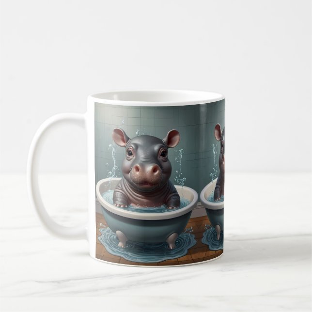 Caneca De Café Bath-time Buddies animais em um banho (Esquerda)