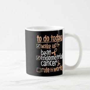 Caneca De Café Batida Divertida Vencer Câncer Endometrial Regra O