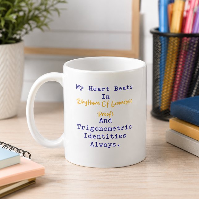 Caneca De Café Batimentos Cardíacos Provas Geométricas Identidade (Criador carregado)