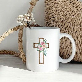 Caneca De Café Batismo da Cruz Floral