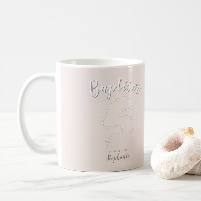 Caneca De Café Batismo Rosário a Rosa (Com Donut)