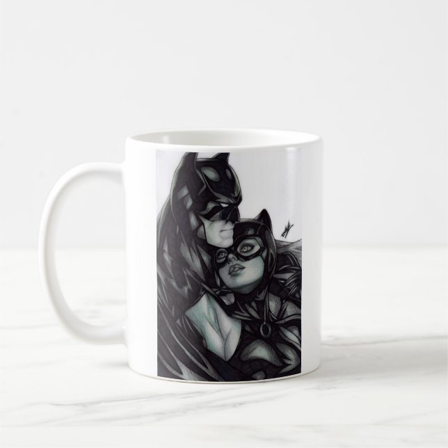 Caneca De Café Batman & Catwoman ~ Bruce Wayne & Selina Kyle (Esquerda)