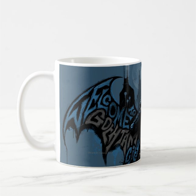 Caneca De Café Batman Gotham City Paint Drip Graphic (Esquerda)