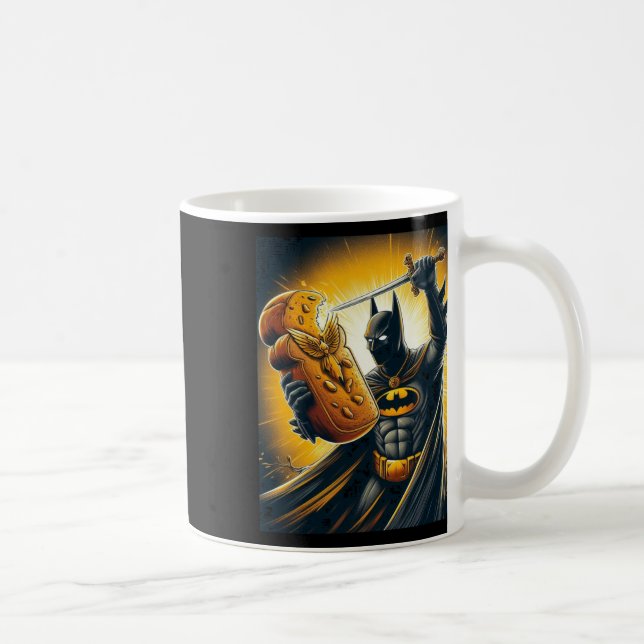 Caneca De Café Batman Vs Bread Sticker (Direita)