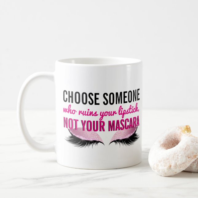 Caneca De Café Batom feminino das citações da tipografia | da (Com Donut)