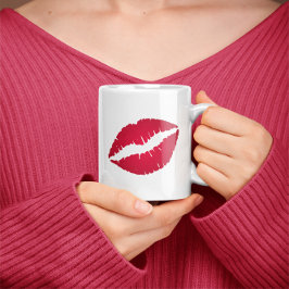 Caneca De Café Batom Vermelho Diva Lábios Sombra