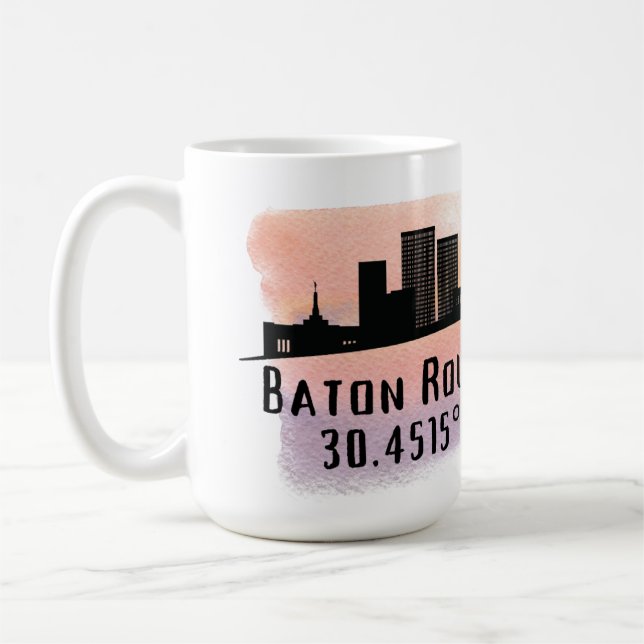 Caneca De Café Baton Rouge LA City Skyline (Esquerda)