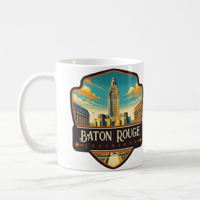 Caneca De Café Baton Rouge, Luisiana  | Antigo (Esquerda)