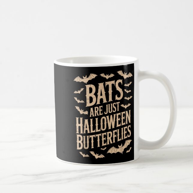 Caneca De Café Bats Are Just Butterflies Spooky Season Funny Hall (Direita)