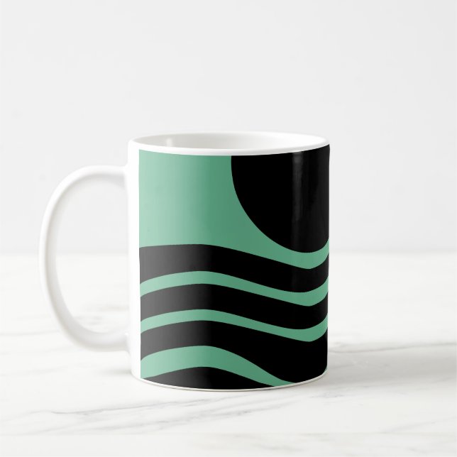 Caneca De Café Bauhaus Seafoam Green Abstrato (Esquerda)
