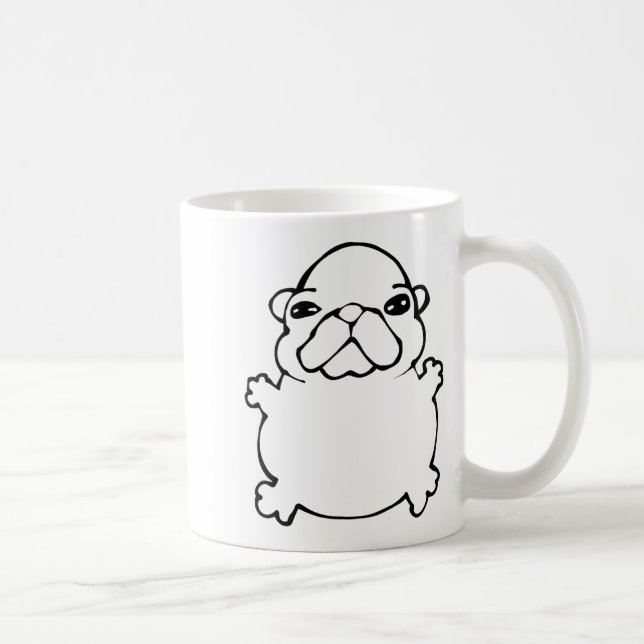 Caneca De Café Bble Meme Funny Dog Brainrot Wash My Belly Meme  (Direita)
