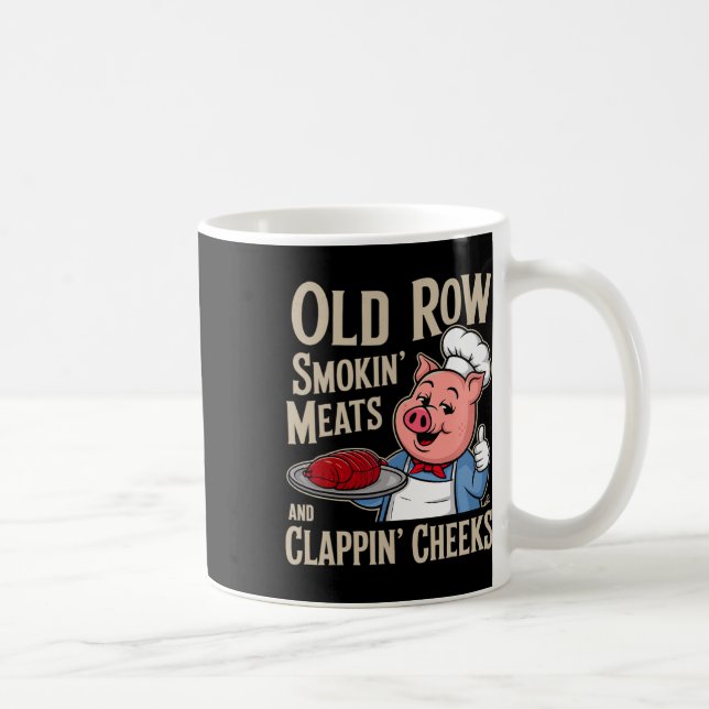 Caneca De Café Bbq Old Row Smoking Meats And Clappin Cheeks  (Direita)