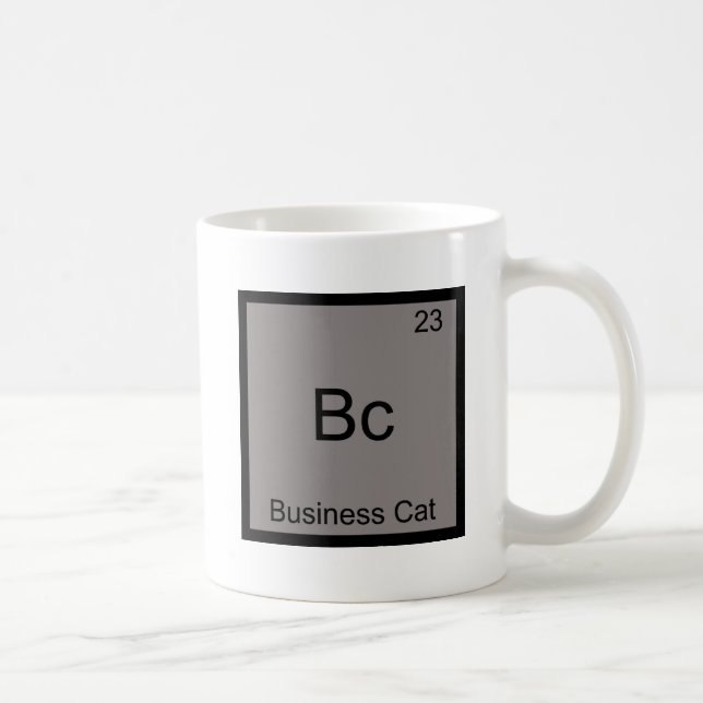 Caneca De Café Bc - Gato Empresarial Símbolo de Elemento Químico  (Direita)