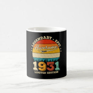 Caneca De Café Bday de 94 anos Retro Incrível 94º presente de ani