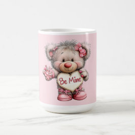 Caneca De Café  Be Mine Teddy with Heart Bouquet