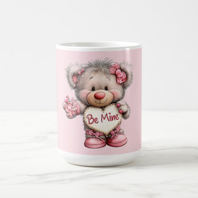 Caneca De Café  Be Mine Teddy with Heart Bouquet (Centro)