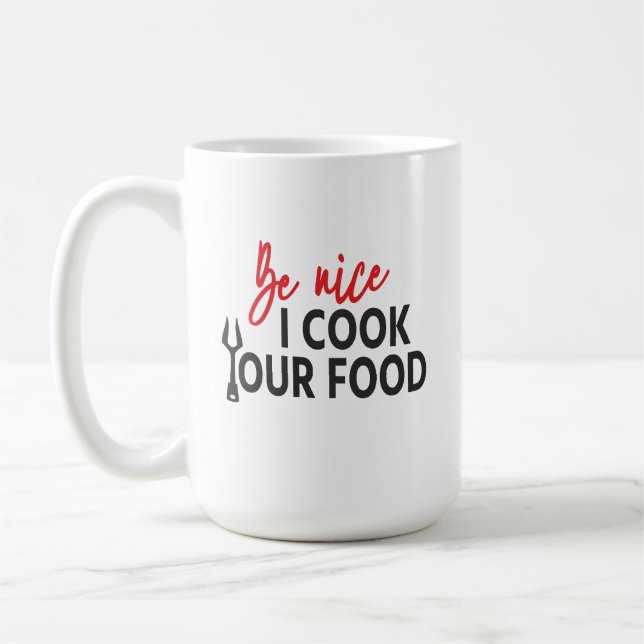 Caneca De Café Be nice I cook Your food - Relationship rules (Esquerda)
