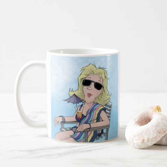 Caneca De Café Beach Babe Coffee Mug (Com Donut)