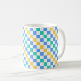 Caneca De Café Beach day diagonal checkerboard pattern