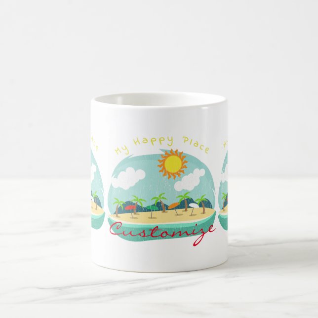 Caneca De Café Beach Happy Place Thunder_Cove (Centro)