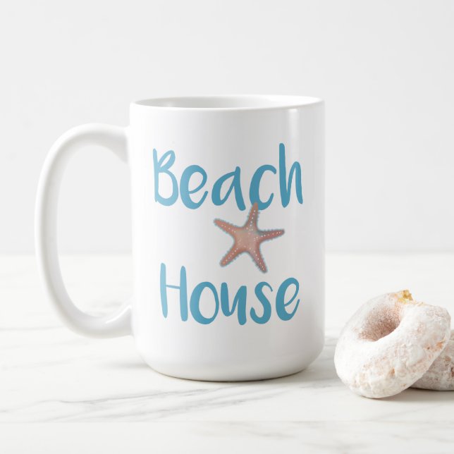 Caneca De Café Beach House Starfish (Com Donut)