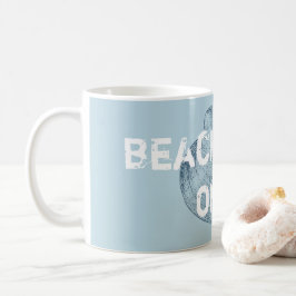 Caneca De Café Beach Vibes Apenas Algodão Descaroçado Madeira Lum