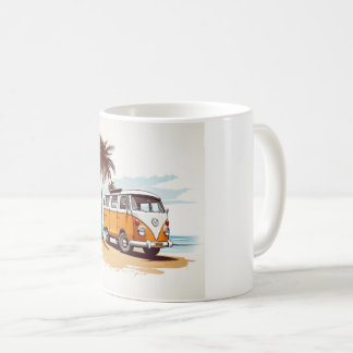 Caneca De Café Beach Vibes Kombi Mug - Retro Surfing Serenity
