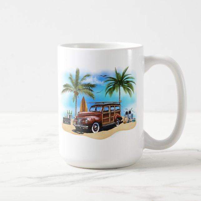 Caneca De Café Beach Woody Wagon Mug (Direita)