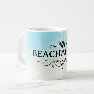 Caneca De Café Beachaholic Watercolor Beach