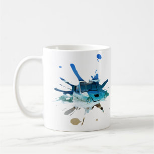 Caneca De Café Beachy Pop Art, Carro vintage clássico,