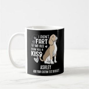 Caneca De Café Beagle Beijo de Cu Fresquinha Amante de Cachorro
