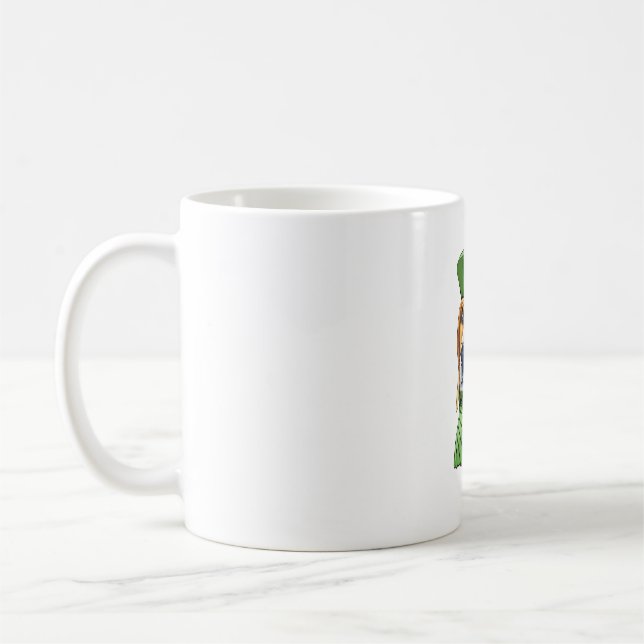 Caneca De Café Beagle Cachorro em berço verde francês (Esquerda)